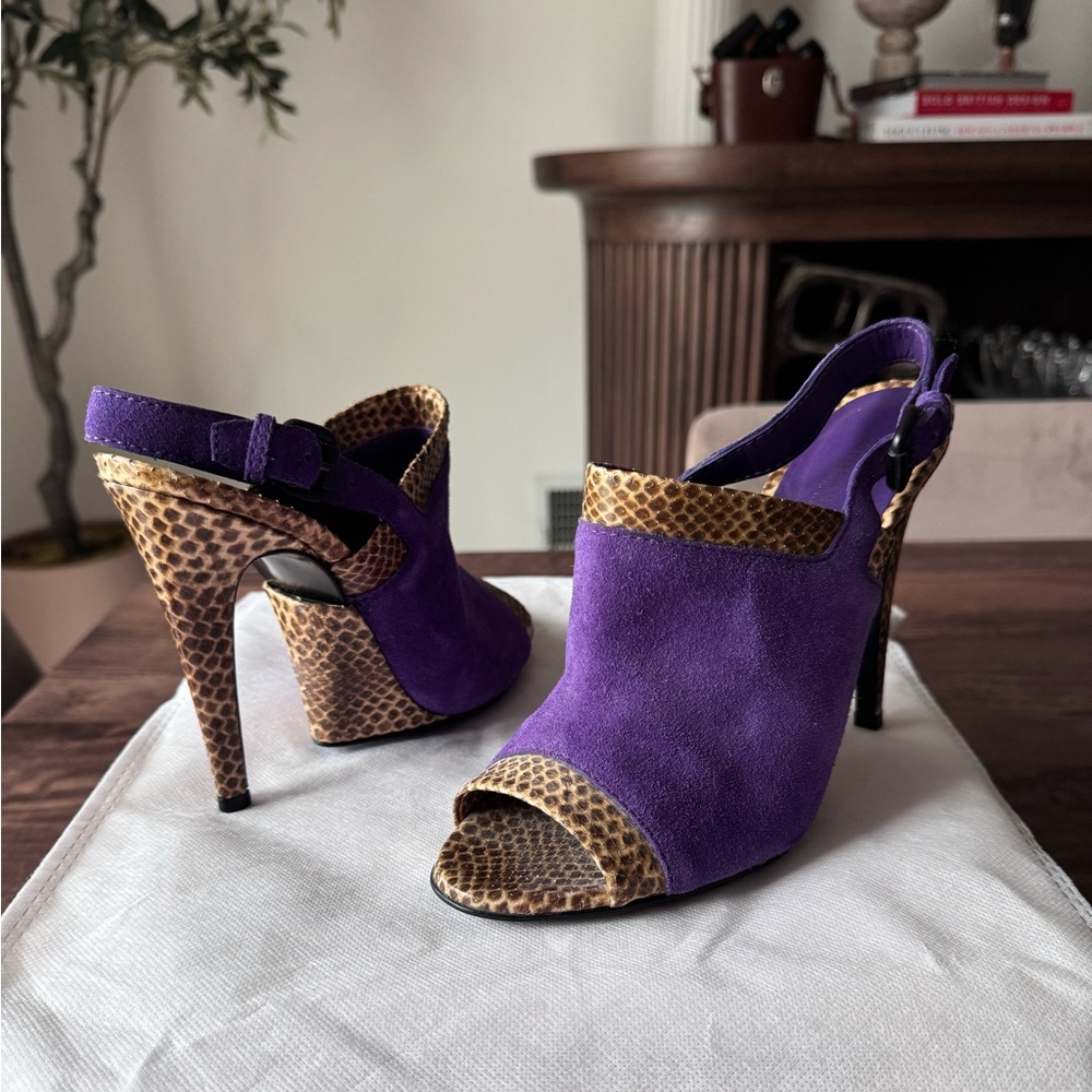 Bottega Veneta Suede Python Sandals - image 1